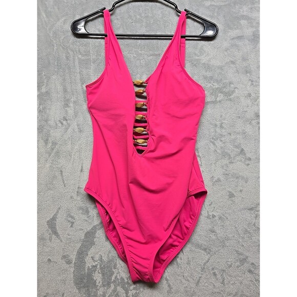 Rod Beattie Bleu Swimwear for Women Size 10 Pink With Beaded Accents Adjustable - Picture 1 of 11